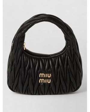 Miu Miu Retro Hobo Clutch Bag Detachable Strap - Black