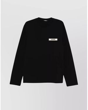 Jacquemus Gros Grain Ml Crew Neck Long Sleeves - Black