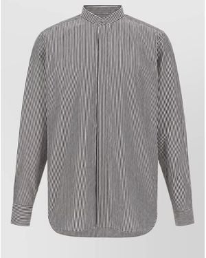 Tom Ford Striped Detachable Collar Shirt - Gray