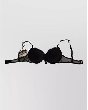 Roberto Cavalli Lace Push Up Bra Mesh Detailing - Metallic