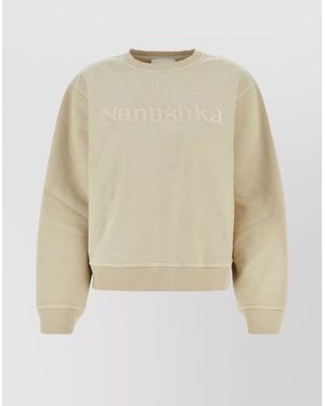 Nanushka Cotton Crew Neck Sweatshirt - Natural