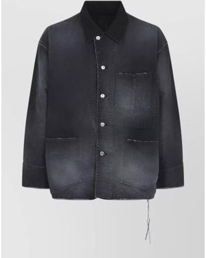 MASTERMIND WORLD Utility Jacket Faded Effect Chest Pockets - Blue