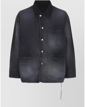 MASTERMIND WORLD Utility Jacket Faded Effect Chest Pockets - Blue