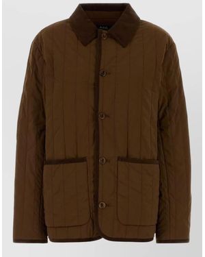 A.P.C. Leone Stretch Nylon Collared Jacket - Brown