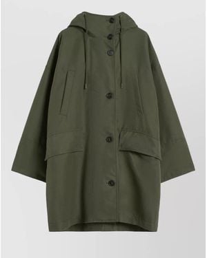 Max Mara Water-Repellent Canvas Parka - Green