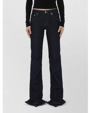 Haikure High Waist Flared Split Hem Jeans - Black