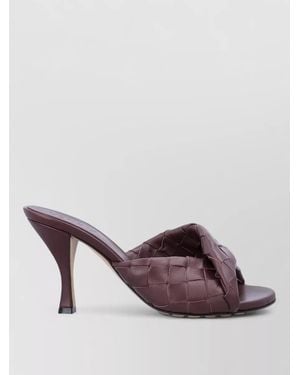 Bottega Veneta Leather Intrecciato Mules - Purple