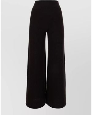 Vanisé Cashmere High Waist Wide Leg Pants - Black