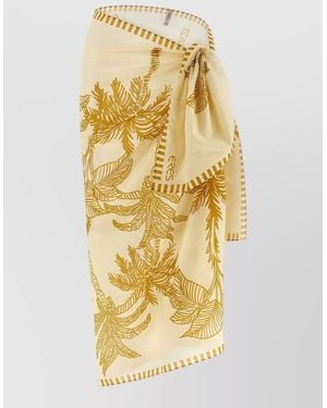 Eres Jungle Wrap Skirt Mid Length Tie - Metallic