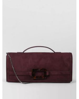 Roger Vivier Leather Clutch Bag - Purple