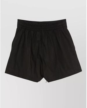 P.A.R.O.S.H. Drawstring Detail Shorts Elastic Waistband - Black