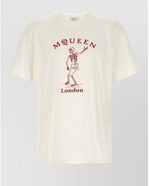 McQueen Skeleton Cotton T-Shirt - Natural