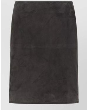 Loulou de Saison Leather Straight Skirt - Black