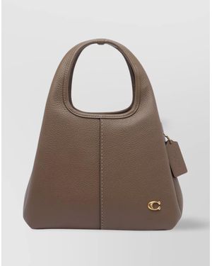 COACH Structured Top Handle Shoulder Bag - Brown