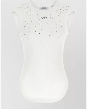 Off-White c/o Virgil Abloh Crystal-Embellished Top - White