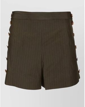 Vivienne Westwood Elle Shorts Button Detail Pinstripe Pattern - Green