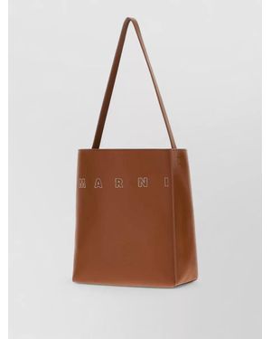 Marni Museo Leather Tote Bag - Brown