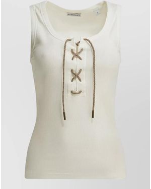 Burberry Sleeveless Tops - White