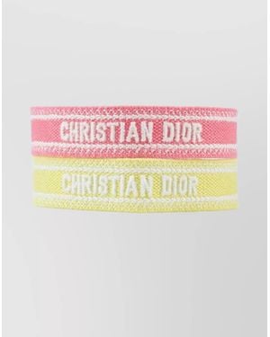 Dior Adjustable Two-Tone Bracelets Tassel Detail - Pink