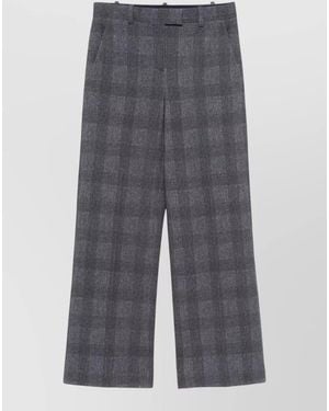 Circolo 1901 Check Cotton Blend Pants Mid Rise - Gray