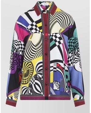 Versace Teatro Foulard Shirt Regular Fit Collar - Blue