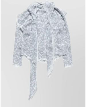 Acne Studios Paisley-Print Silk Cape Shirt - Blue
