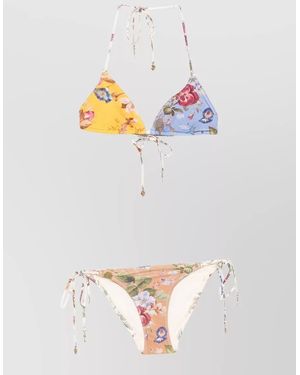 Zimmermann Patience Spliced Triangle Bikini - Grey