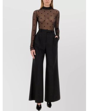 Givenchy High Waist Wide-Leg Trousers With Belt Loops - Black