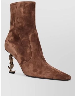 Saint Laurent Leather Ankle Boots - Brown