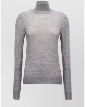 Saint Laurent Wool Turtleneck Knit Jumper - Grey