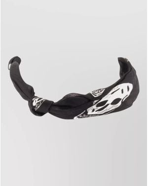 McQueen Silk Double-Wrap Skull Bracelet - Metallic