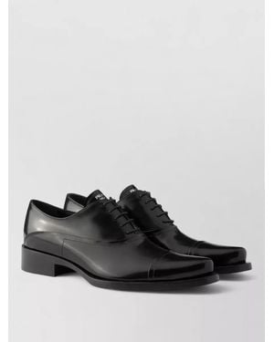 Prada Leather Lace-Up Shoes - Black