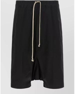 Rick Owens Pods Knee Length Bermuda Shorts Back Pockets - Black