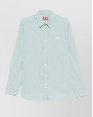 DIESEL Striped Shirt Button Down Collar Long Sleeves - Blue