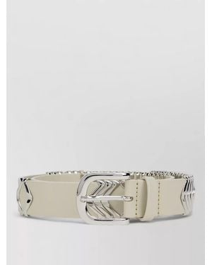 Isabel Marant Tehora Calfskin Belt Metal Detail - Natural