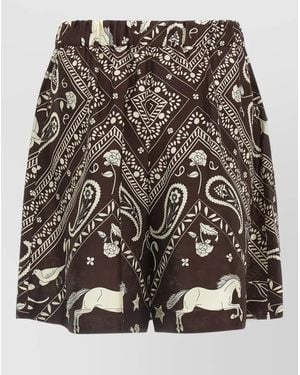 Alberto Biani Silk Bandana-Print Knee-Length Bermuda Shorts - Multicolor