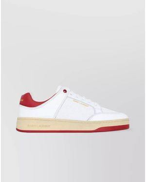 Saint Laurent Leather Low-Top Trainers - White
