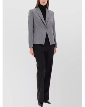 BOSS Virgin Wool Striped Bootcut Pants - Gray