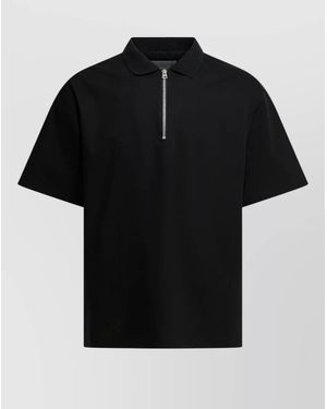 Sacai Short-Sleeve Polo Shirt - Black
