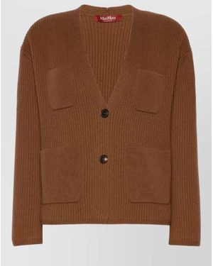 Max Mara Cashmere Wool V-Neck Cardigan - Brown
