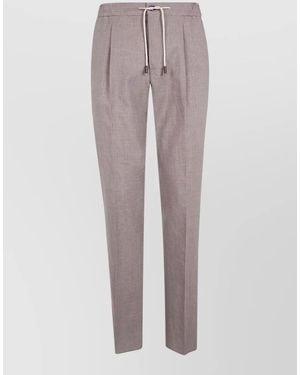 Incotex Chino Trousers Elastic Drawstring Waist Pleats - Multicolour