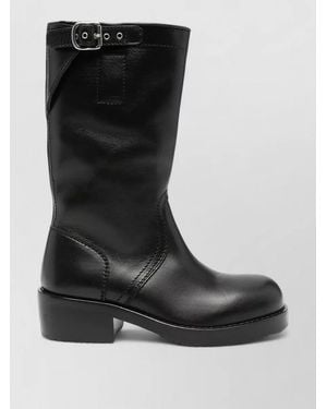 Dries Van Noten Leather Biker Boots - Black