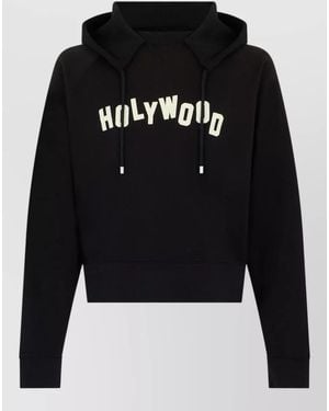 Loewe Cotton Hooded Top Casual Streetwear Style - Black