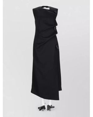 Bottega Veneta Wool Knot Detail Midi Dress - Blue