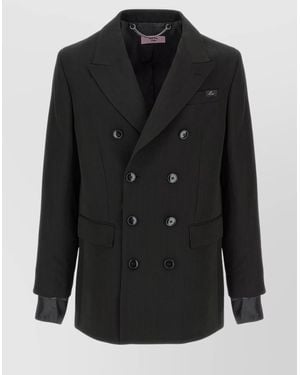 Martine Rose Striped Blazer Buttoned Cuffs - Black