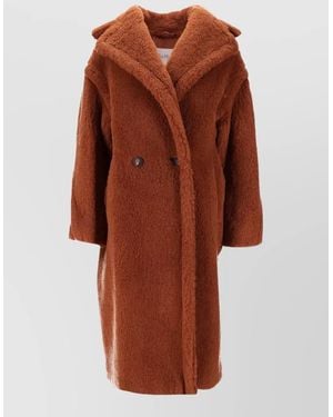 Max Mara Silk Alpaca Virgin Wool Coat - Orange