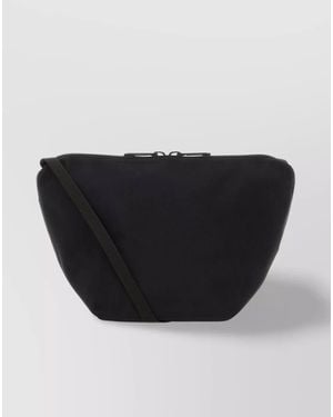 Herve Chapelier Crossbody Bag Canvas Detachable Strap - Black