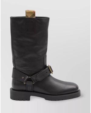 Burberry Saddle Boots - Black