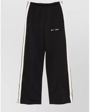 Palm Angels Wide-Leg Pants With Contrasting Stripe Detail - Black