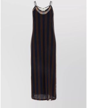 Fendi Printed Midi Dress - Black